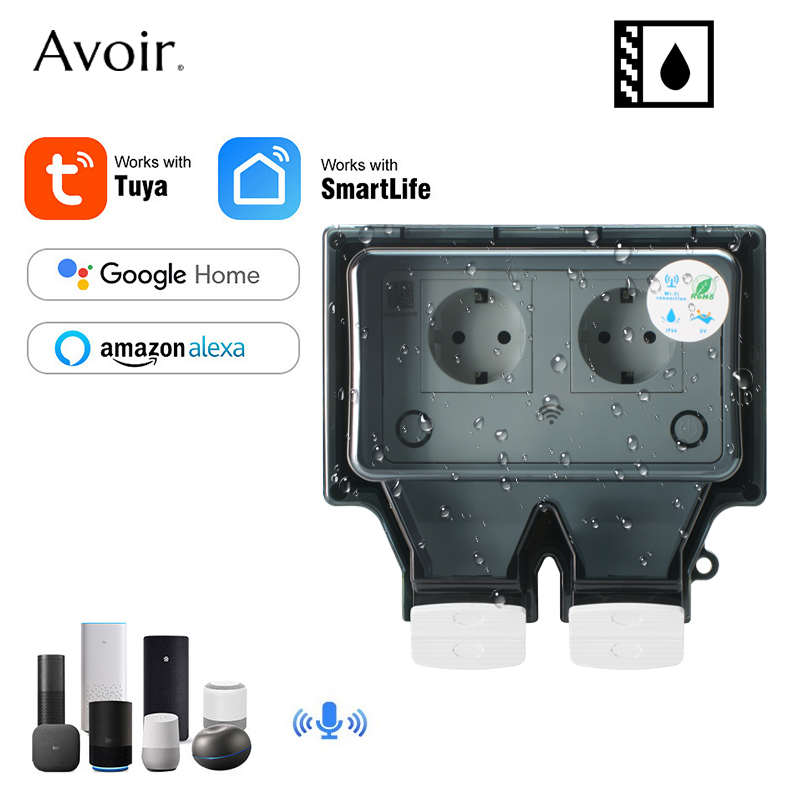 Smart Outdoor Plug - Avoir Tuya Soket Listrik Dinding Ip66