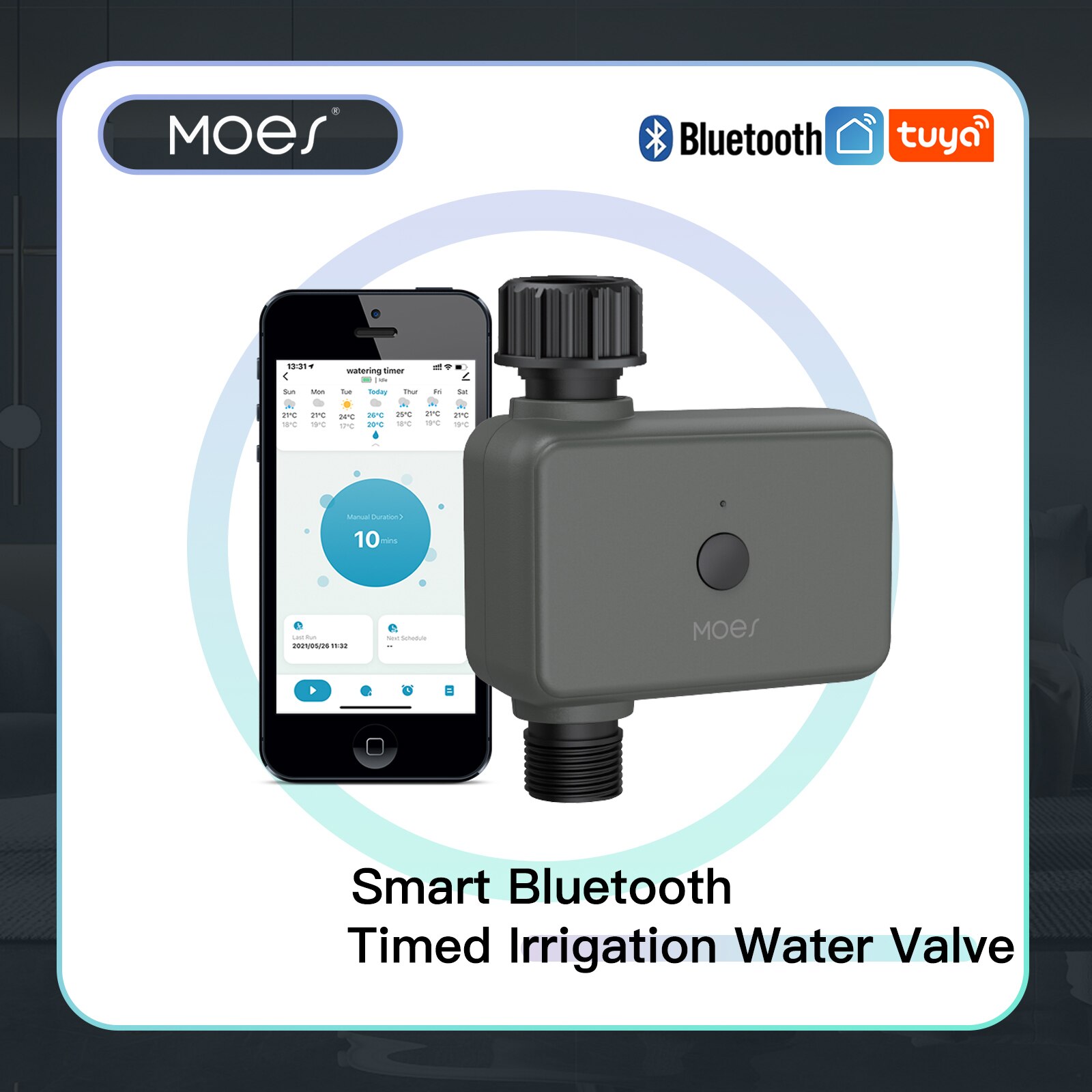 Smart Home Outdoor - Moes Tuya pengatur waktu air cerdas,