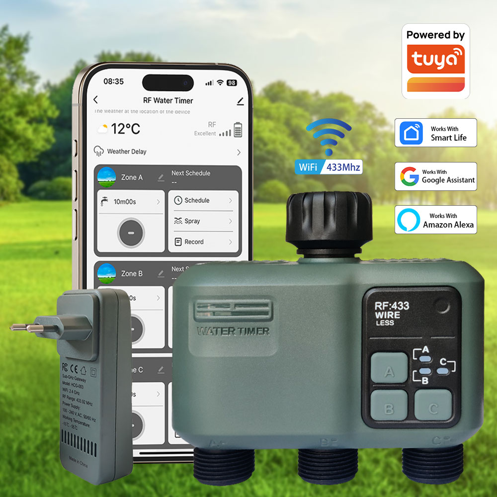 Wifi Smart Plug - Tuya Wifi+RF433 Timer Air 3-outlet untuk