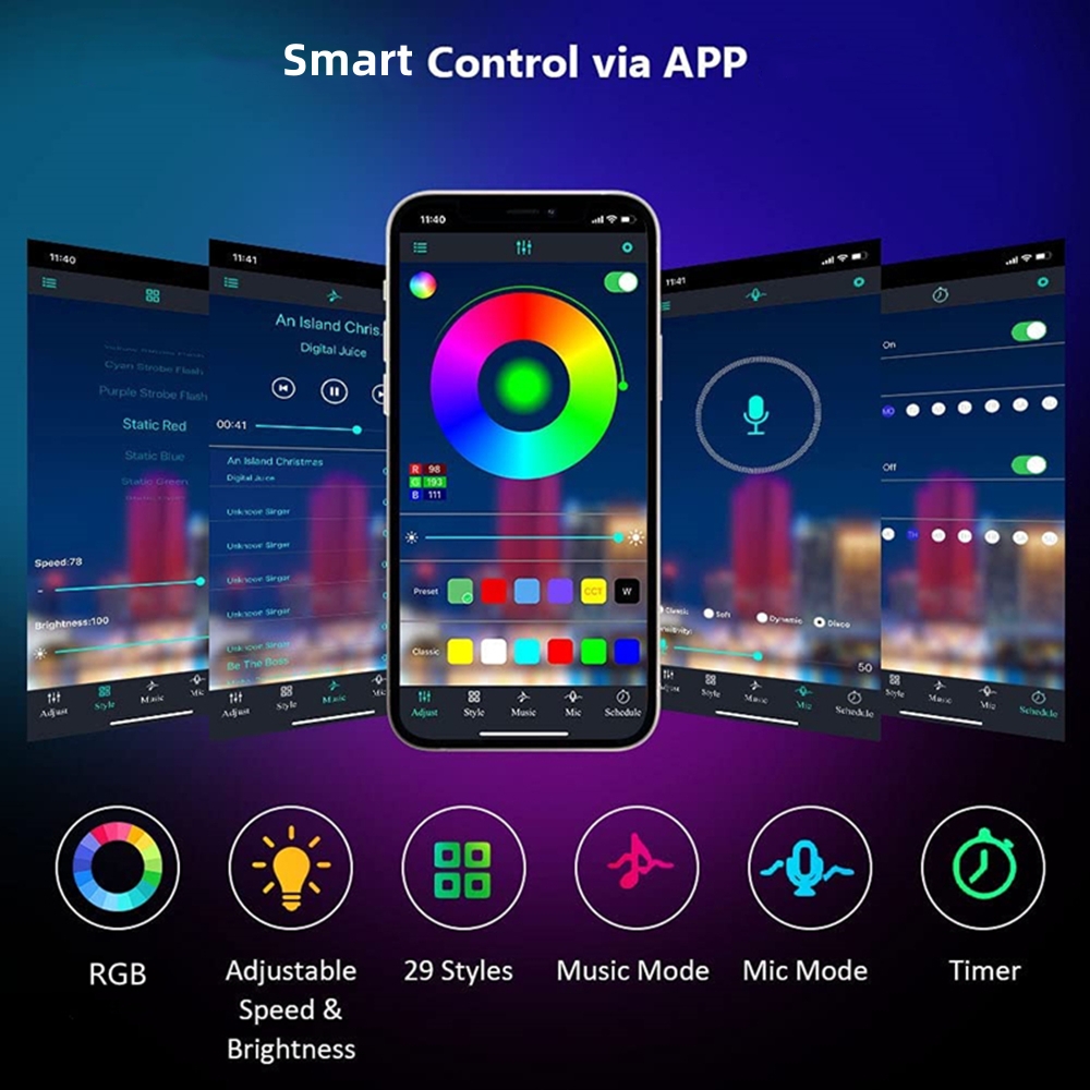 Lampu LED Strip RGB pintar mus - Smart Home Llm ulasan dan harga