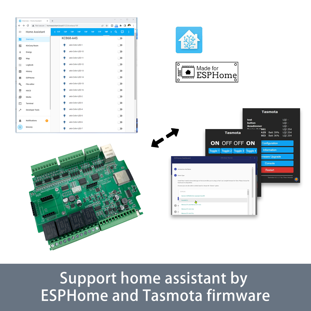 KC868-A4S ESP32 ESPhome Tasmot - Smart Home Mqtt ulasan dan harga