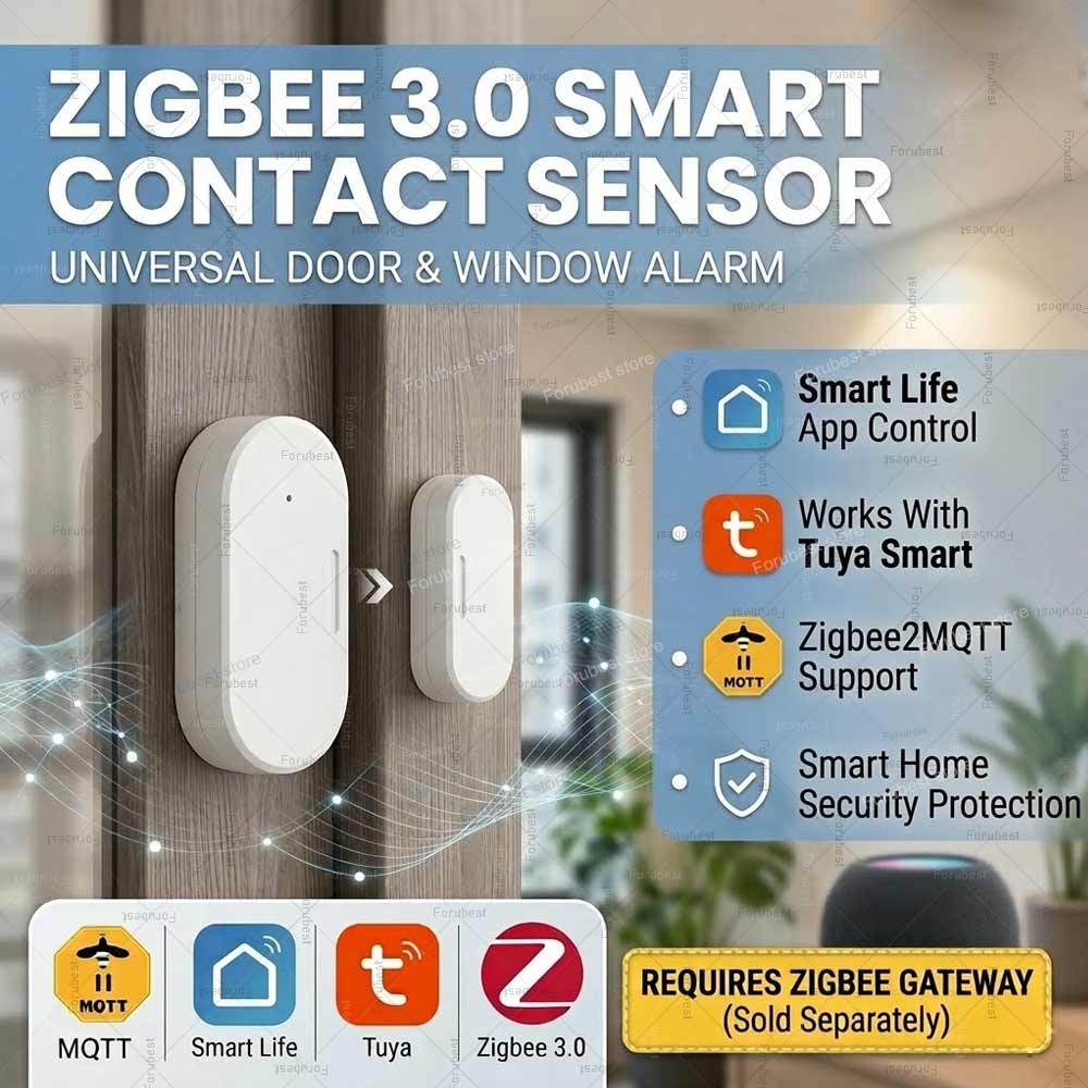 Tuya Zigbee Sensor Pintu Jende - Smart Home Mqtt ulasan dan harga