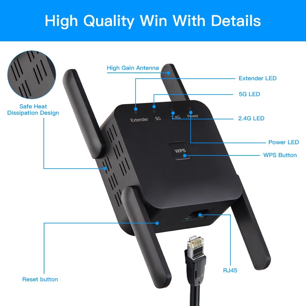 Repeater WiFi 1200Mbps 2.4GHz/ - Wifi Smart Plug ulasan dan harga