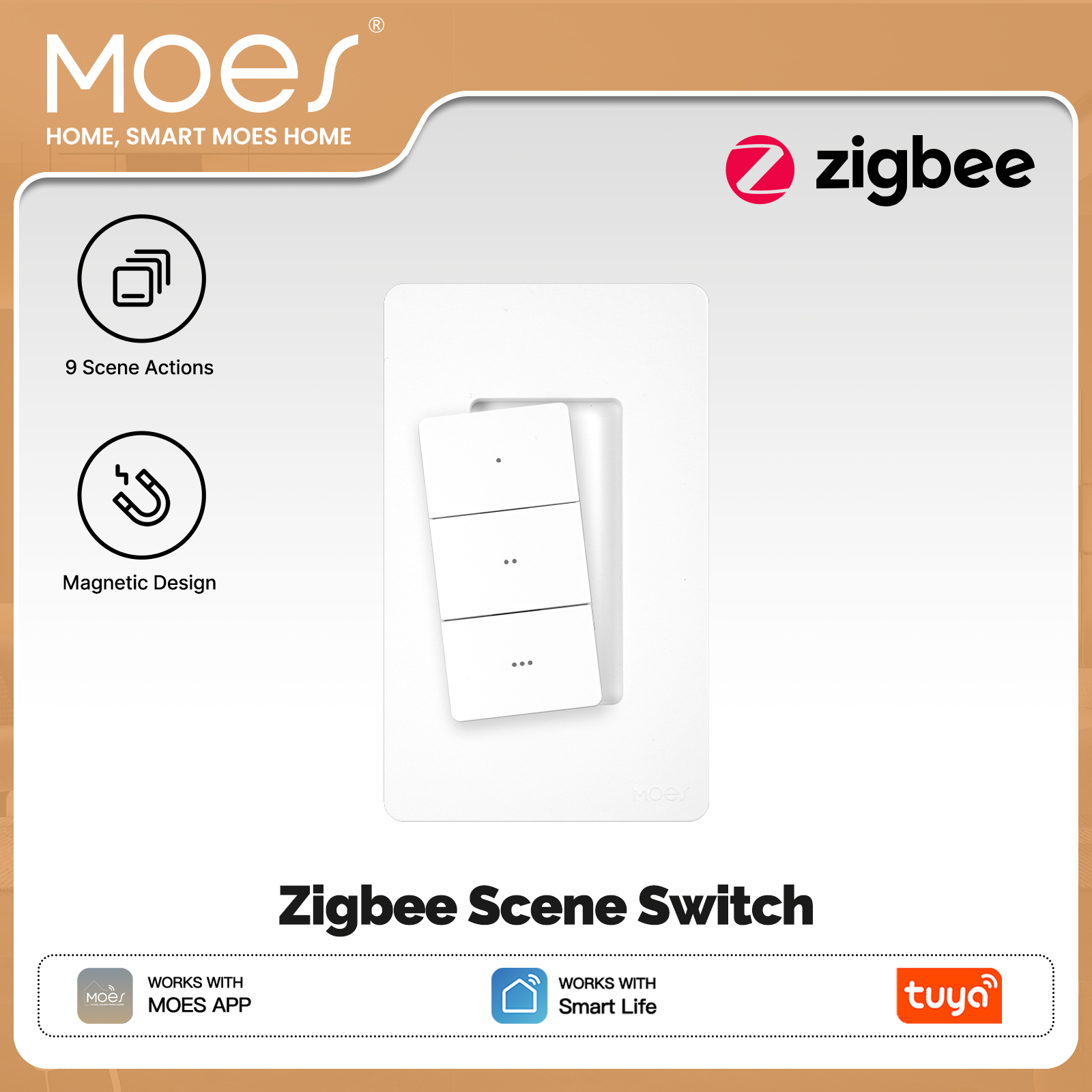 MOES Tuya Zigbee Smart Wireles - Tuya Smart Switch ulasan dan harga