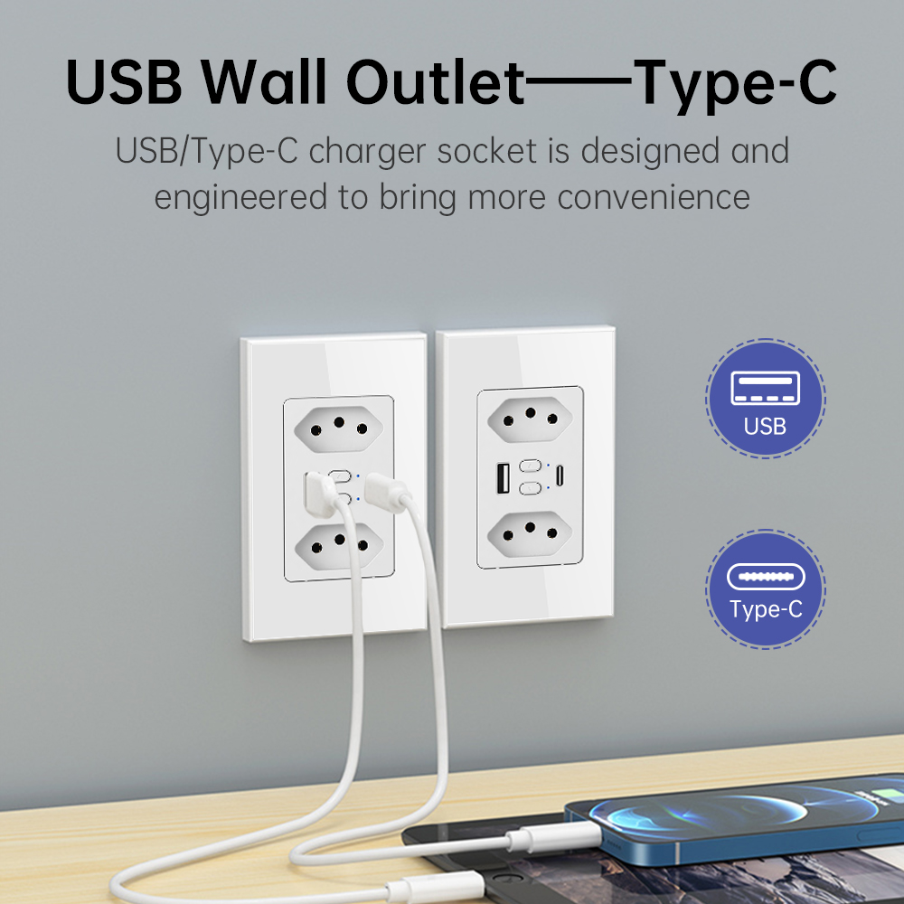 MANHOT Wifi Smart Brazil Socke - Smart Home Energy ulasan dan harga