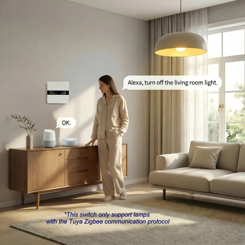 Panel Saklar Pintar Zigbee M8  - Smart Home Control Panel ulasan dan harga