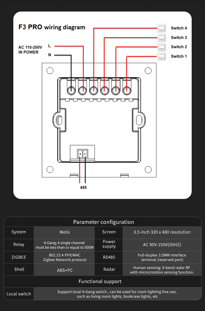 F3 Pro Panel Sentuh IPS 3.5 In - Smart Home Control Panel ulasan dan harga