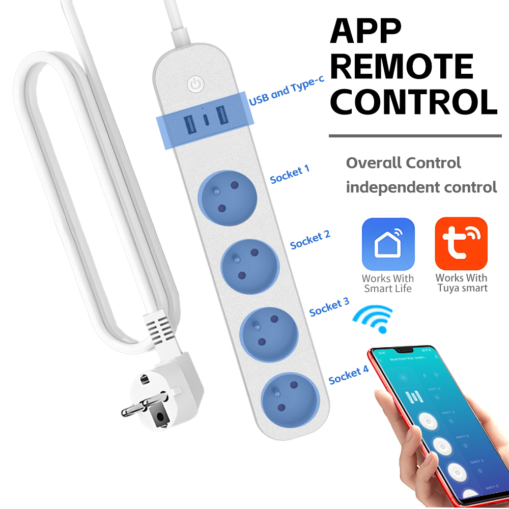LELLKI FR WiFi Tuya Smart Powe - Smart Power Strip ulasan dan harga