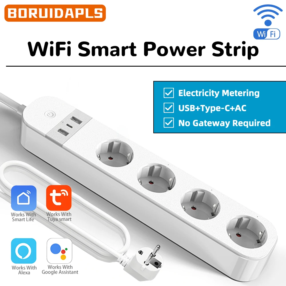 BORUIDAPLS EU Plug WiFi Smart  - Smart Power Strip ulasan dan harga