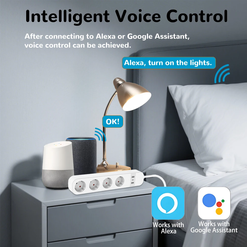 BORUIDAPLS EU Plug WiFi Smart  - Smart Power Strip ulasan dan harga